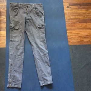 Grey J Brand cigarette leg cargo pants